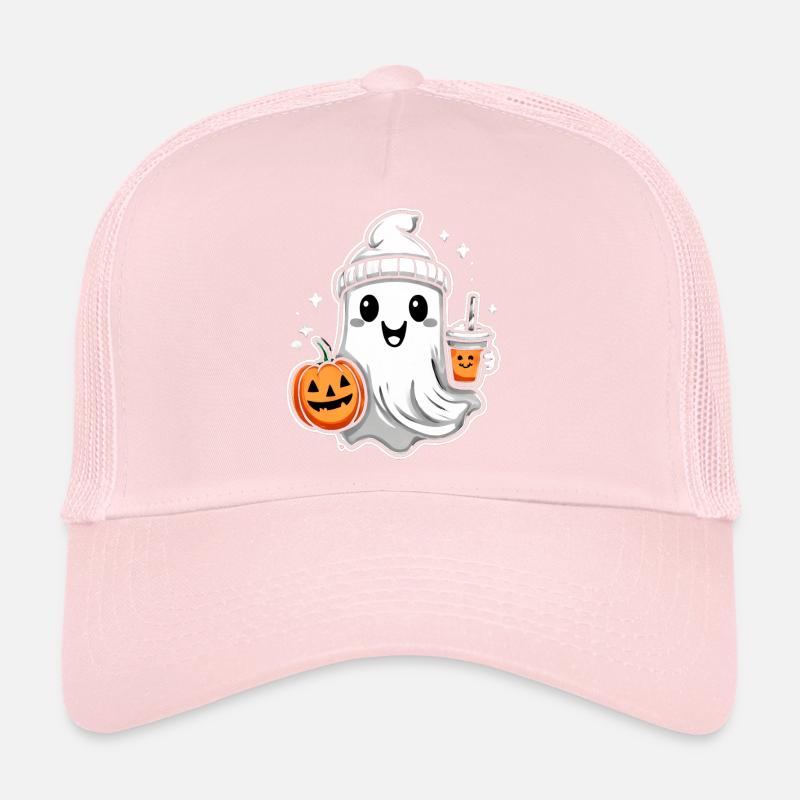 Fantôme mignon : Ami fantôme mignon avec citrouille Casquette trucker 