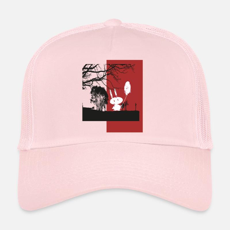 Hase mit Luftballon im Wald - Trucker Cap - Hellrosa