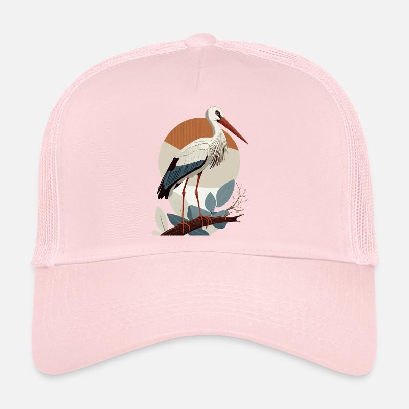 Storch, Vogel, Geburt, Schwangerschaft, Schwanger - Trucker Cap - Hellrosa