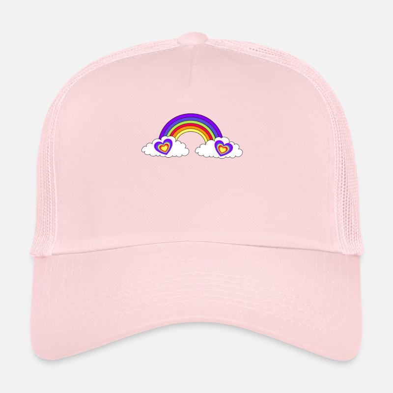 LGBT Rainbow Heart Hearts Trucker Cap