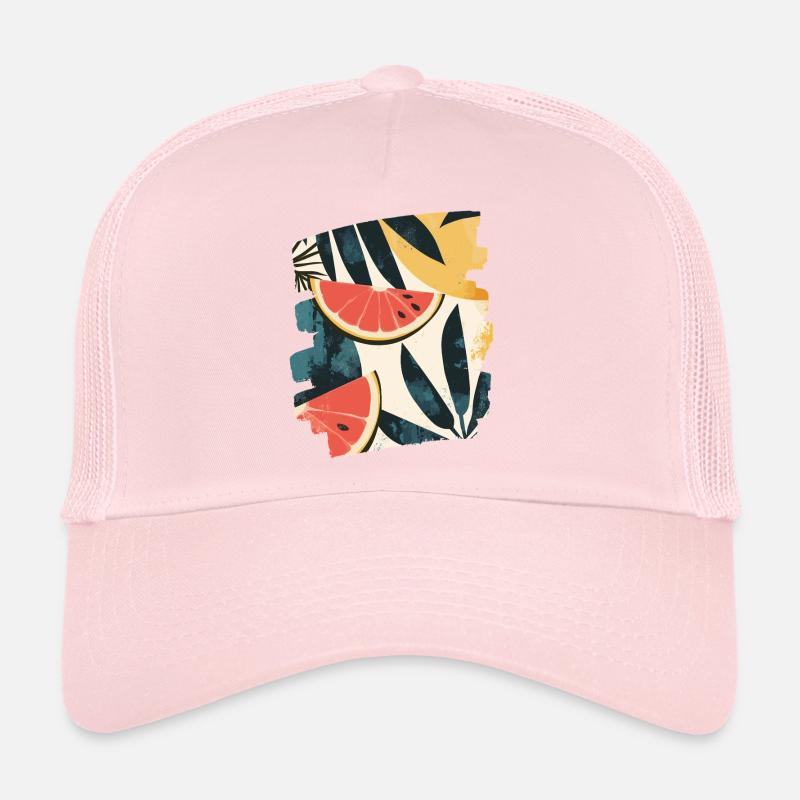 Summer Watermelon and Palm Trees Trucker Cap