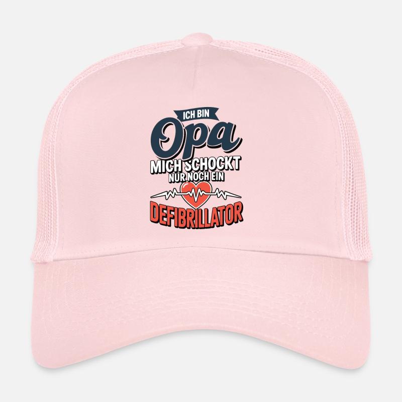 Ich bin Opa mich schockt nur noch ein Defi - Trucker Cap - Hellrosa