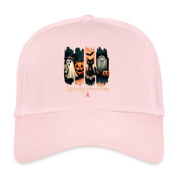 Gruselig mit einem guten Zweck – Pink Ribbon Edition - Trucker Cap - Hellrosa - Vorne