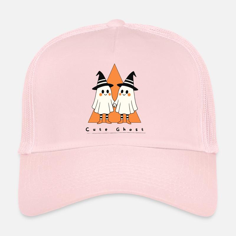 Duo de fantômes mignons avec chapeau de sorcière Casquette trucker 