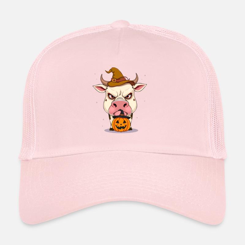 Grimmiger Halloween-Zauberbulle Trucker Cap