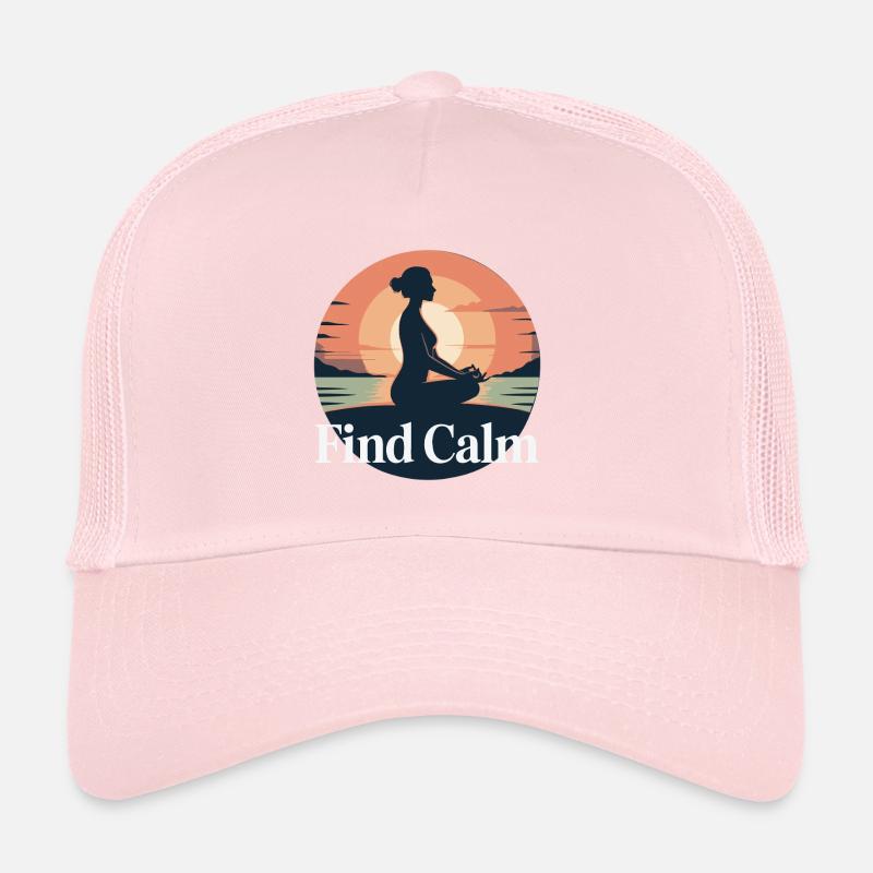 Serene Sunset Meditation Design Trucker Cap
