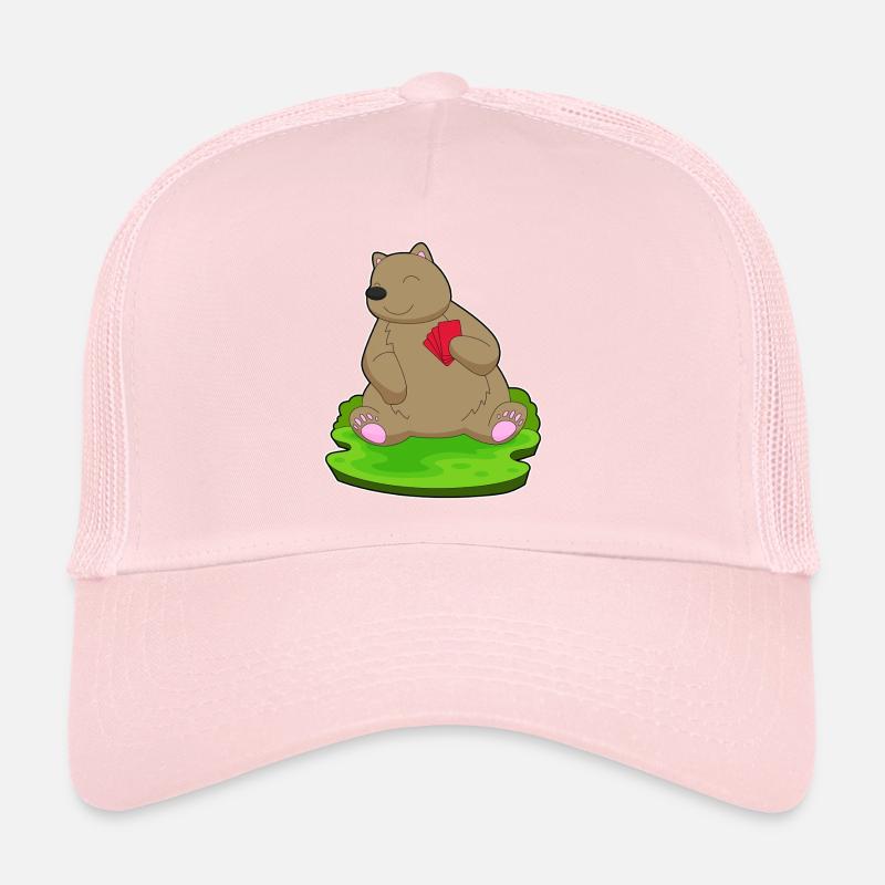 Bär Poker Pokerkarten - Trucker Cap - Hellrosa