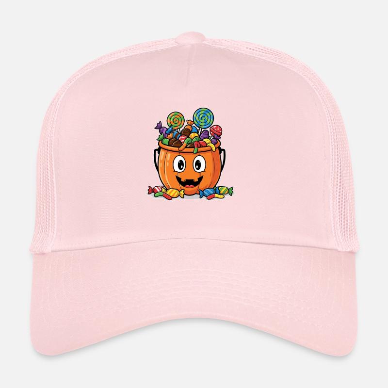 Caribbean Halloween pumpkin with candy Trucker Cap