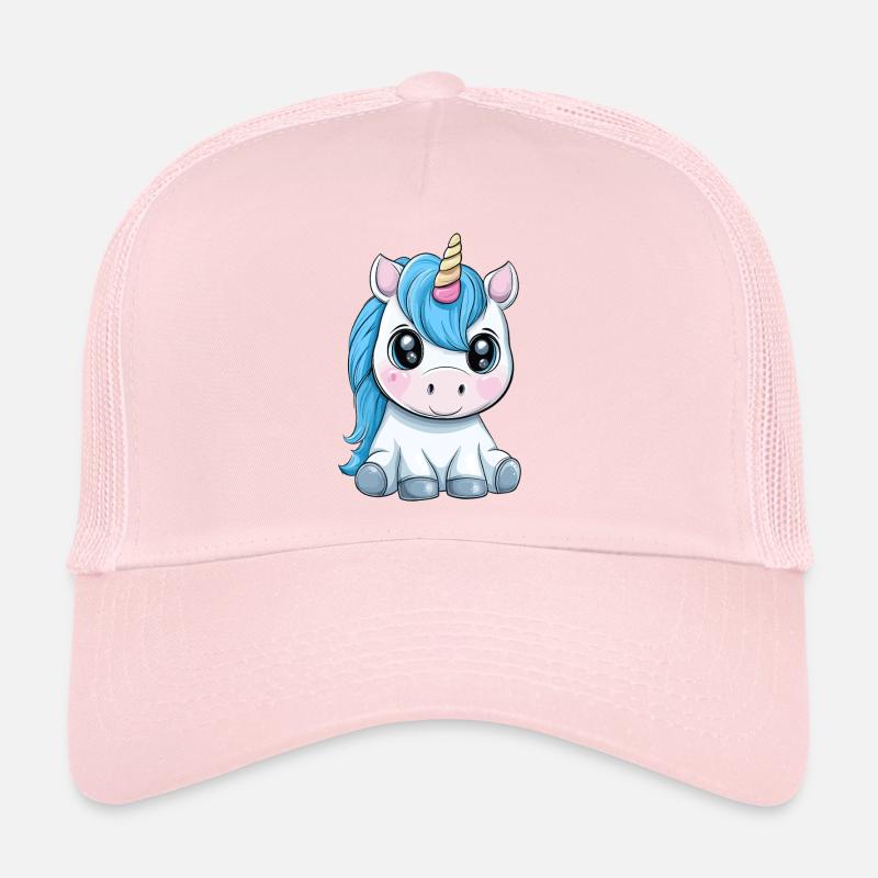 Kuscheliger Einhorn Design mit Blauem Haar Trucker Cap