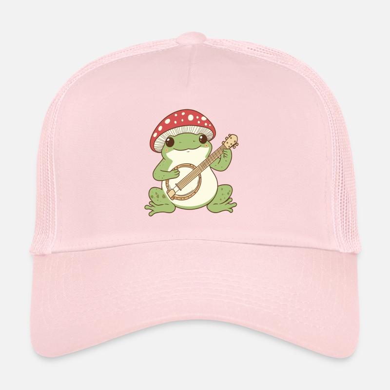 Grenouille champignon avec guitare Casquette trucker 