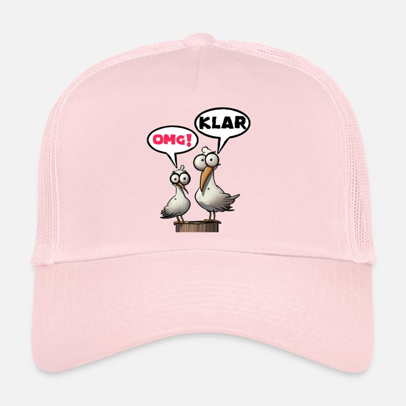 Lustige Möwen mit OMG Klar - Trucker Cap - Hellrosa