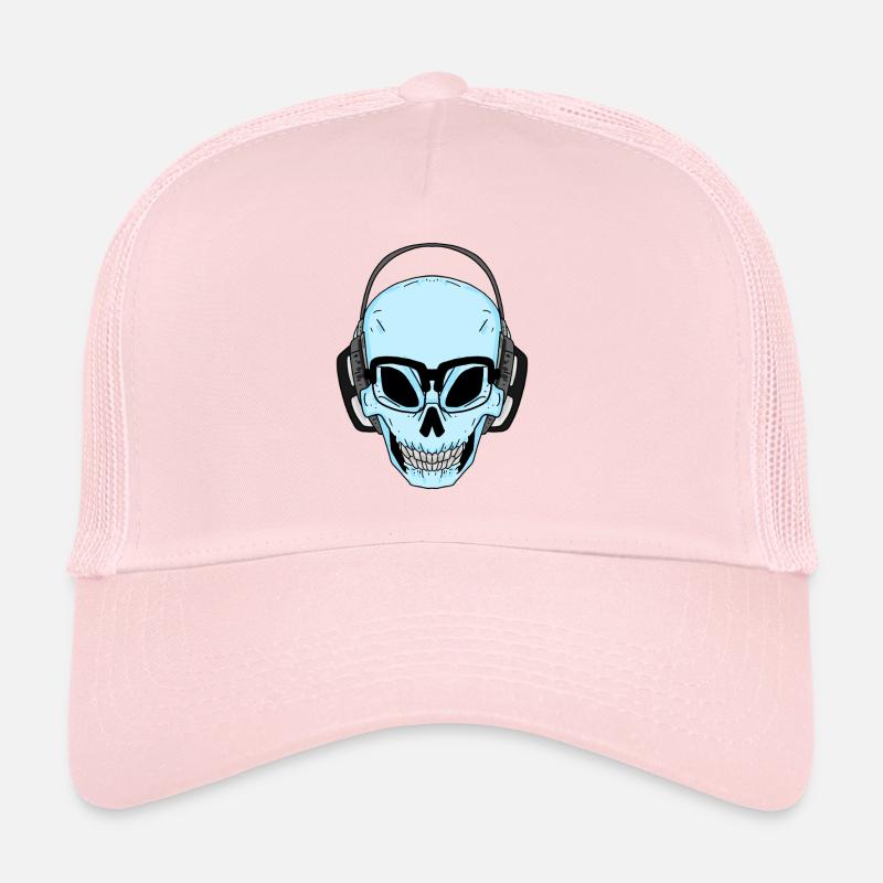Crâne avec casque et lunettes Casquette trucker 
