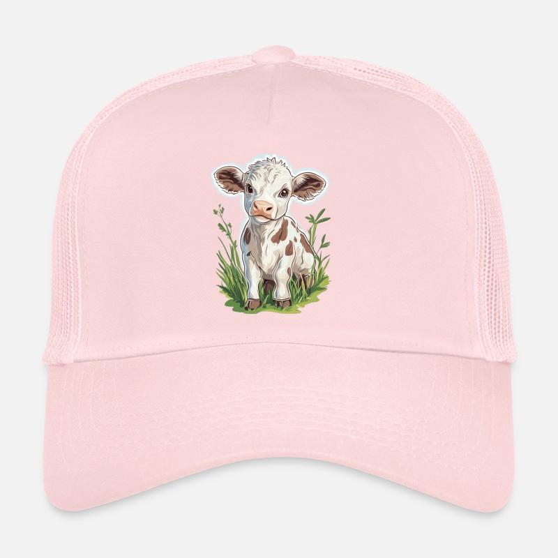 Vache - Casquette trucker  - rose pâle