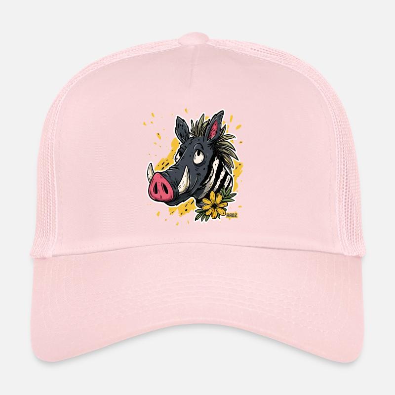 Dessin animé Warthog Fleur de zèbre Casquette trucker 