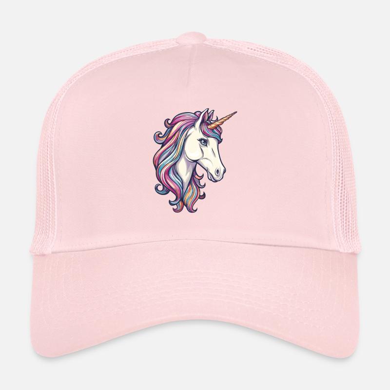 Bunter Einhorn mit farbigem Haar Trucker Cap