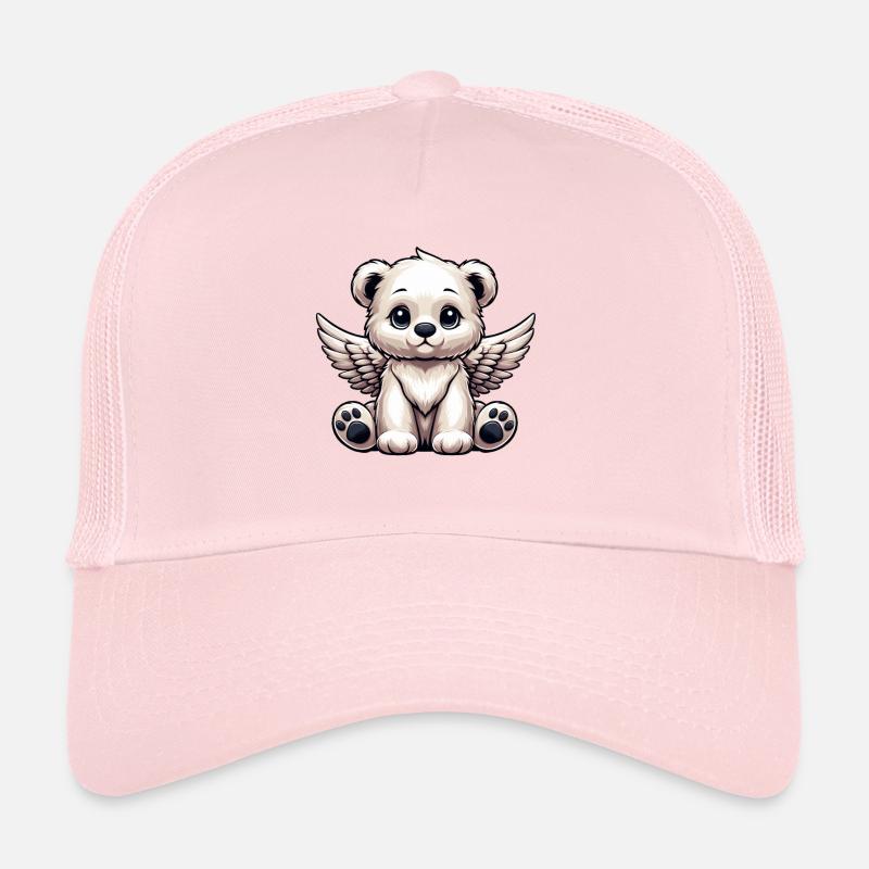 Ange mignon ours polaire avec des ailes Céleste triste Casquette trucker 