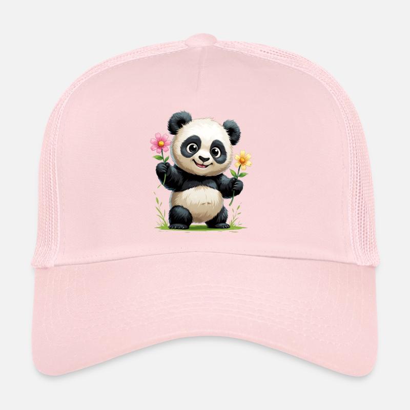 Salutation fleur de panda Casquette trucker 