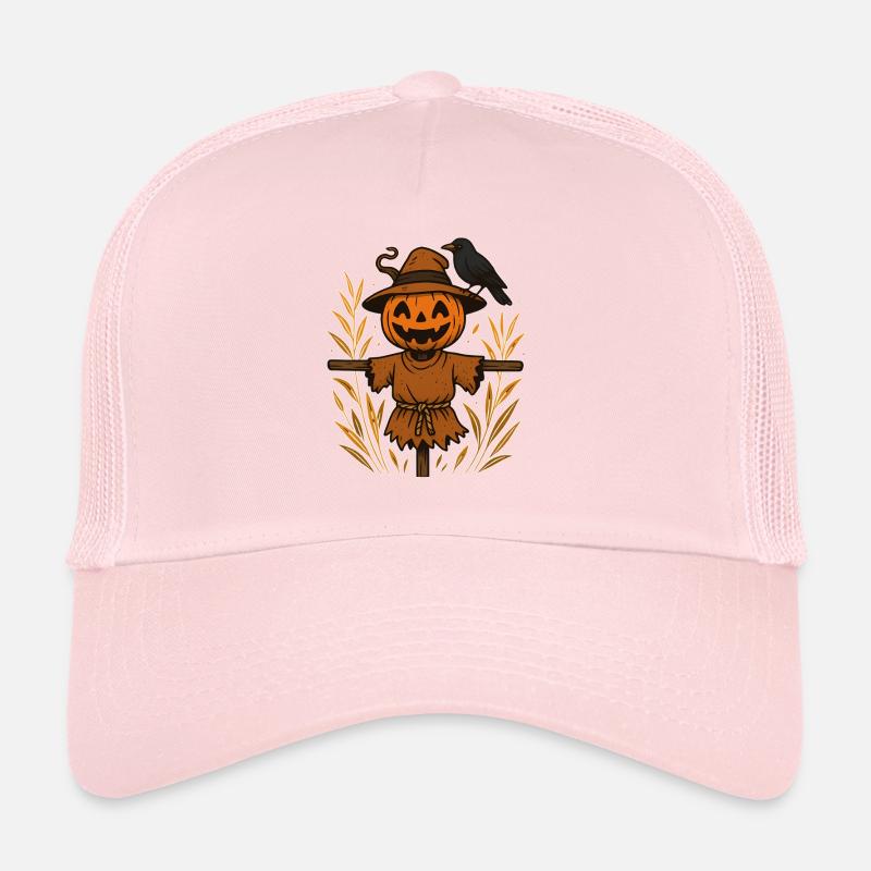 Kürbisgespenst Scheuch mit Rabe Trucker Cap