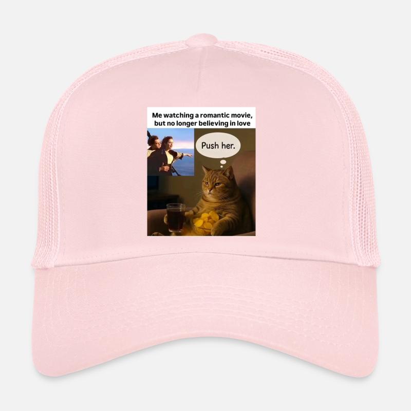 Cat Meme Push Romance Trucker Cap