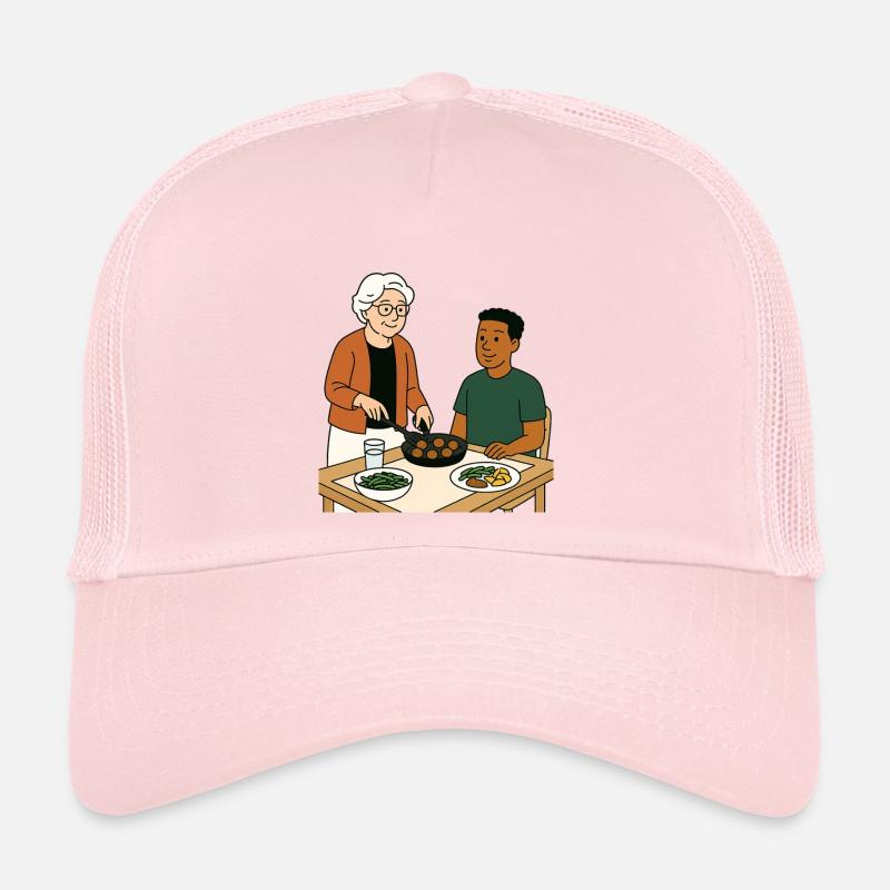 Oma Karin mit dem Enkel Trucker Cap