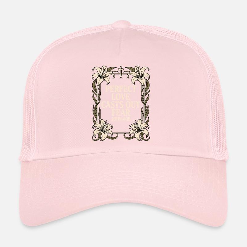Perfekte Liebe Vertreibt Die Angst John 4:18 - Trucker Cap - Hellrosa