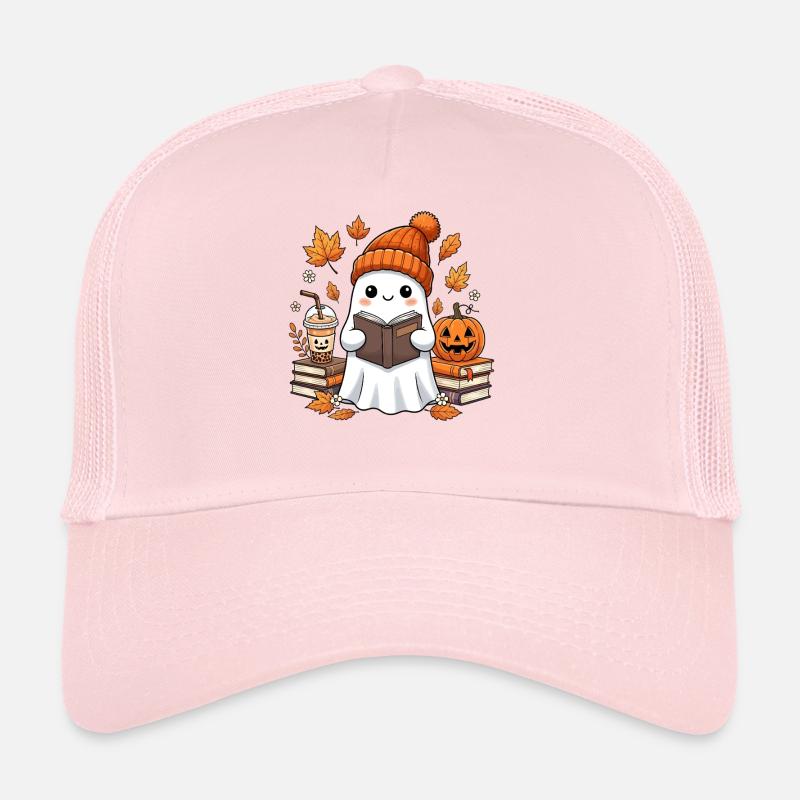 Fantôme de récolte d’automne avec citrouille Casquette trucker 