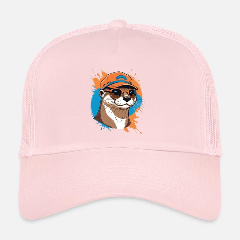 Otter in cap with sunglasses Trucker Cap