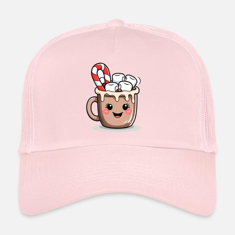 Cuddly Cocoa Mug with Marshmallows - Trucker Cap - pale pink