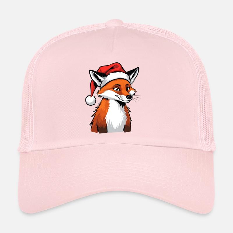 Weihnachtsfuchs mit Santa Hut Trucker Cap
