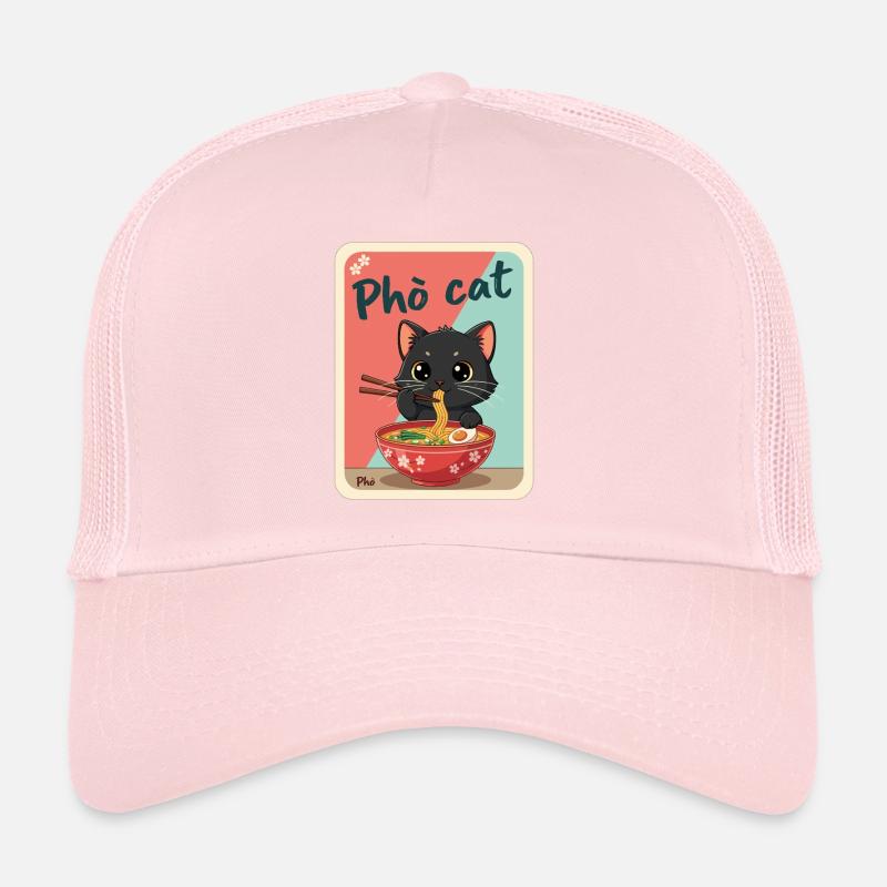 Pho Cat Ramen Katze Illustration Casquette trucker 