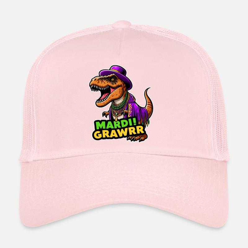 T Rex Karneval Mardi Gras Trucker Cap
