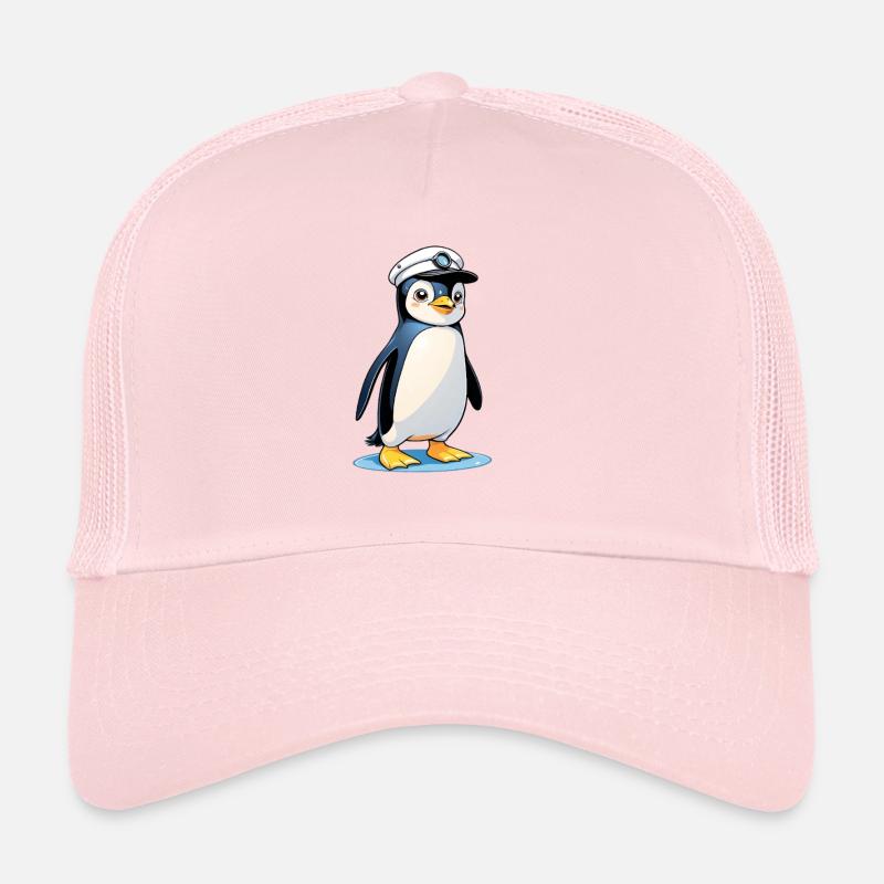 Mascotte Capitaine Pingouin Casquette trucker 