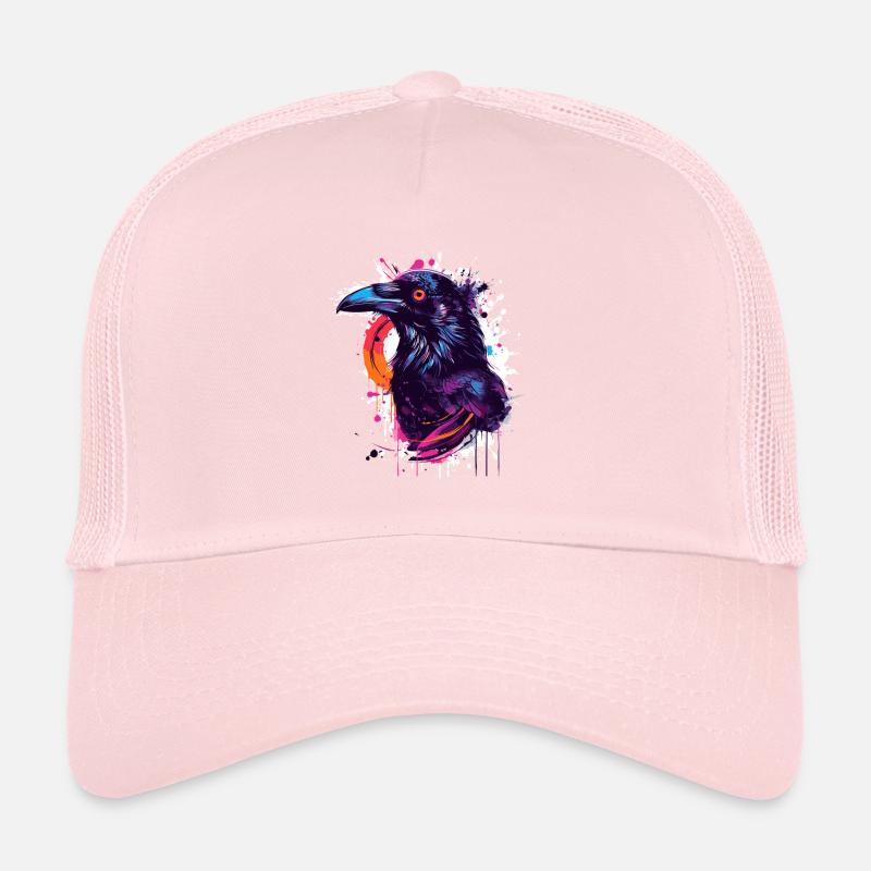 Explosion de couleur Corbeau Éclaboussure de néon Casquette trucker 