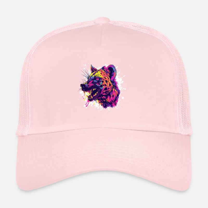 Éclaboussure de couleur tête de coyote Casquette trucker 