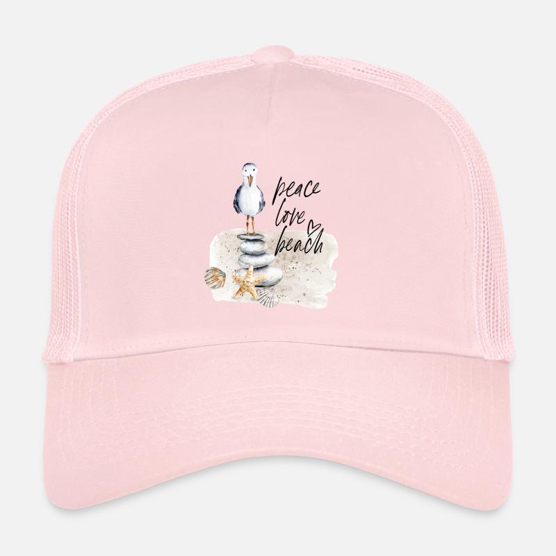 Oiseau de plage sur pierre pile aquarelles Casquette trucker 
