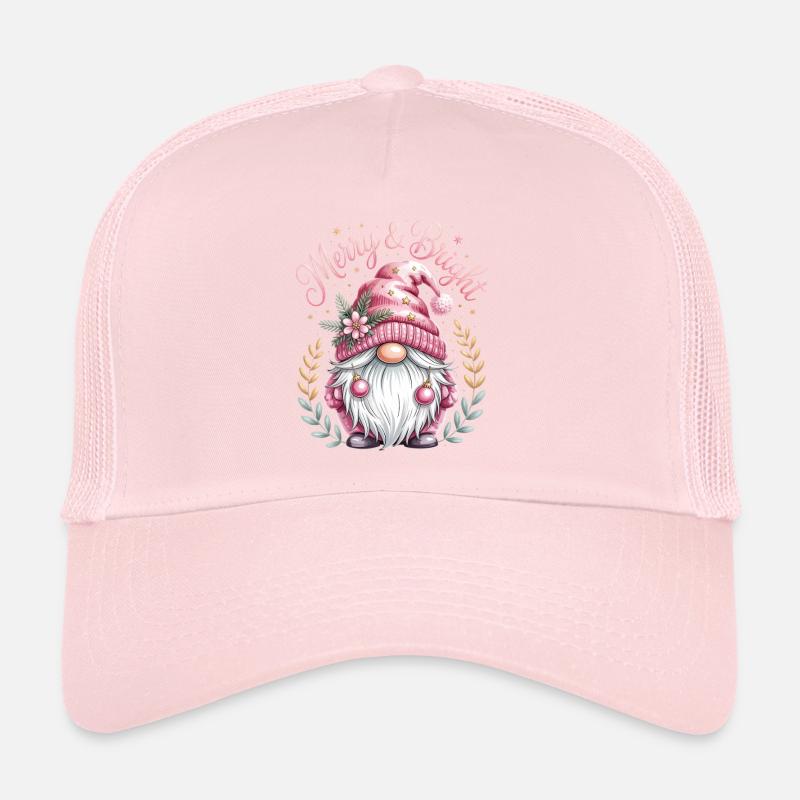 Merry & Bright Weihnachtsgnom Pink - Trucker Cap - Hellrosa