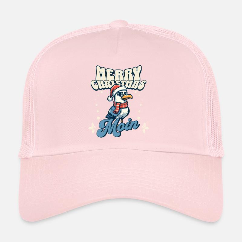 Joyeux Noël Moin - Mouette avec chapeau de Père Noël Casquette trucker 