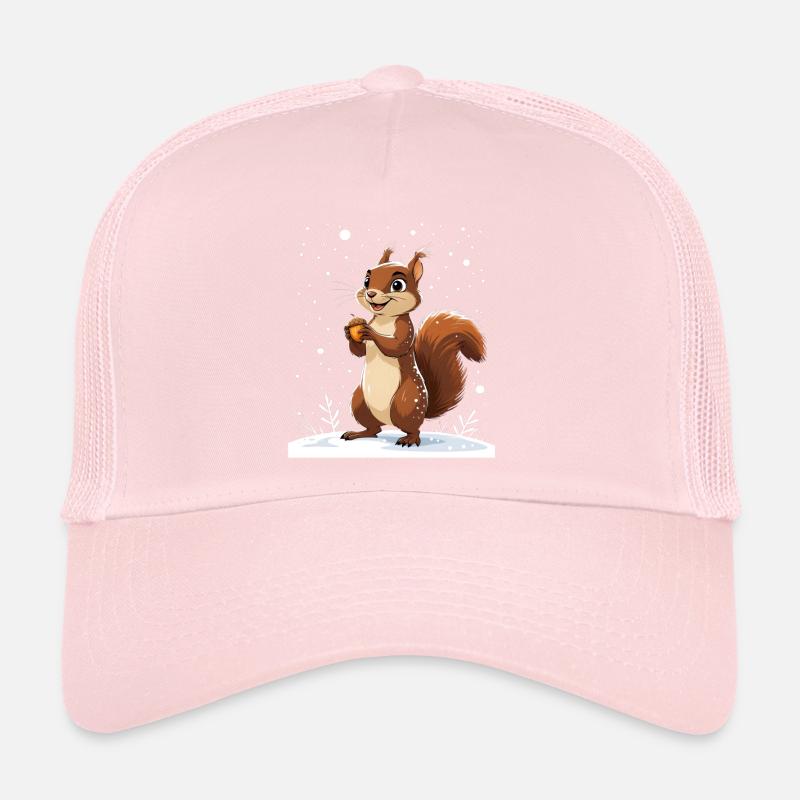 Winter squirrel with acorn Trucker Cap