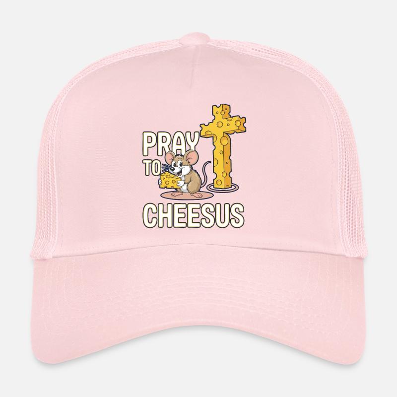 Priez le cheesus – Croix de souris et de fromage Casquette trucker 