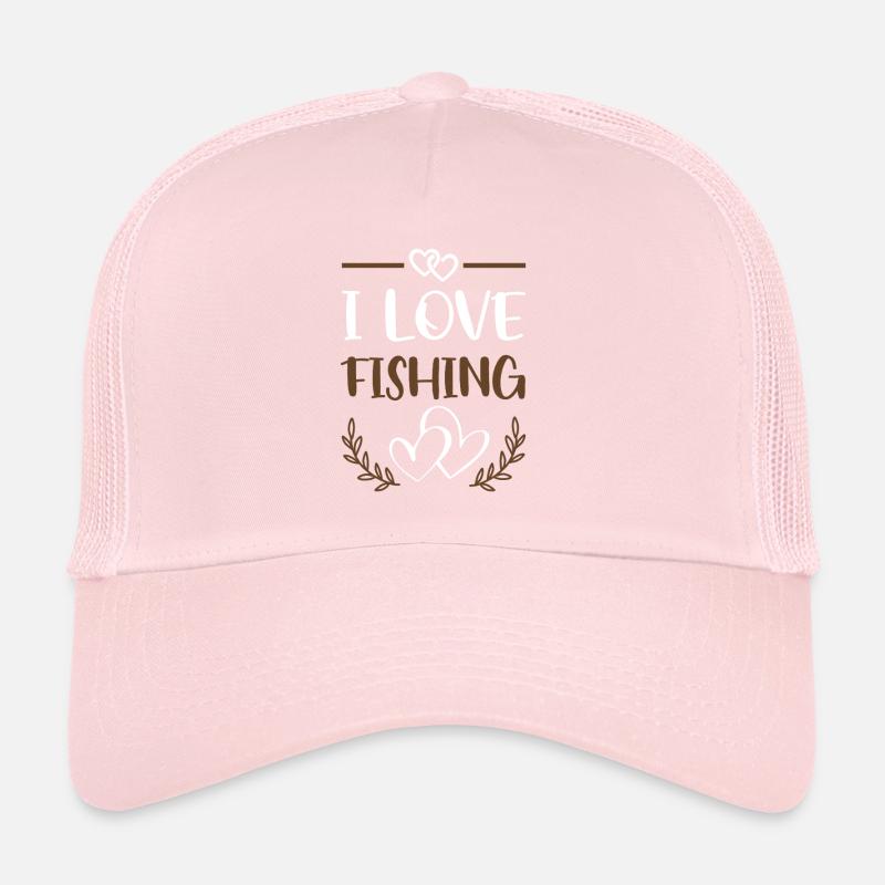 Ich liebe Angeln – Rustikale Herzen Trucker Cap