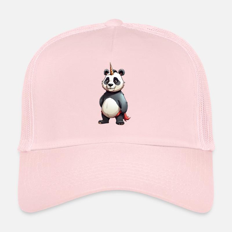 Panda Unicorn Cape Cartoon - Trucker Cap - pale pink
