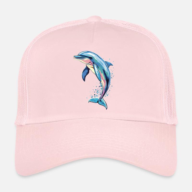 Dolphin Diver Dolphins Ocean Cute Dolphins Dolphin Trucker Cap