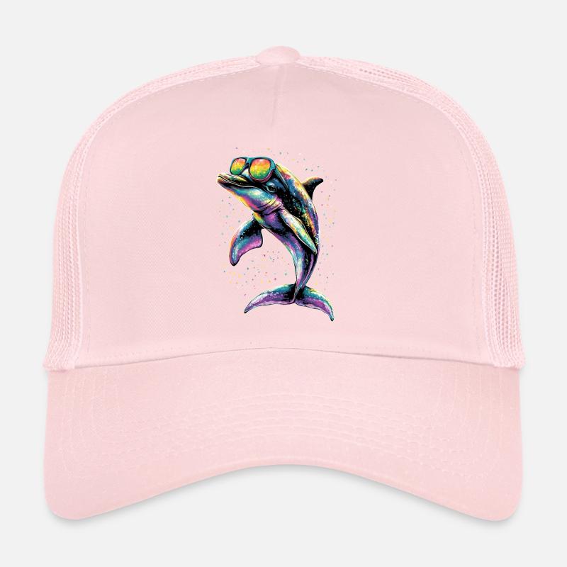 Dolphin Diver Dolphins Ocean Cute Dolphins Dolphin Trucker Cap