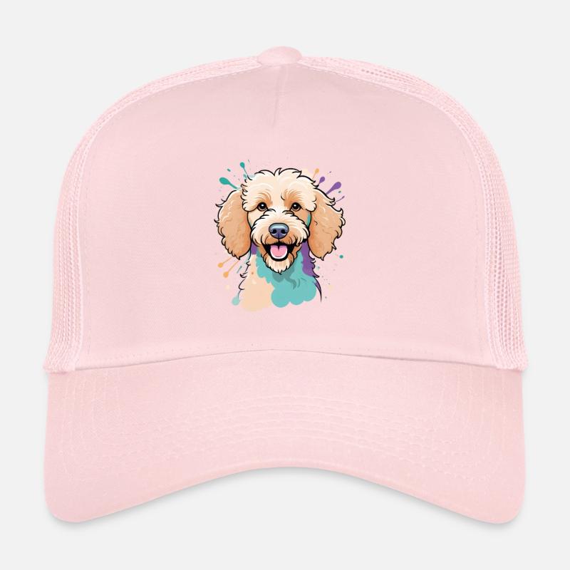 Colorful Poodle Portrait Trucker Cap
