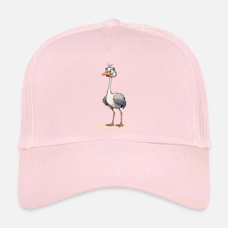 Oiseau d’autruche curieux avec vue éclair Casquette trucker 