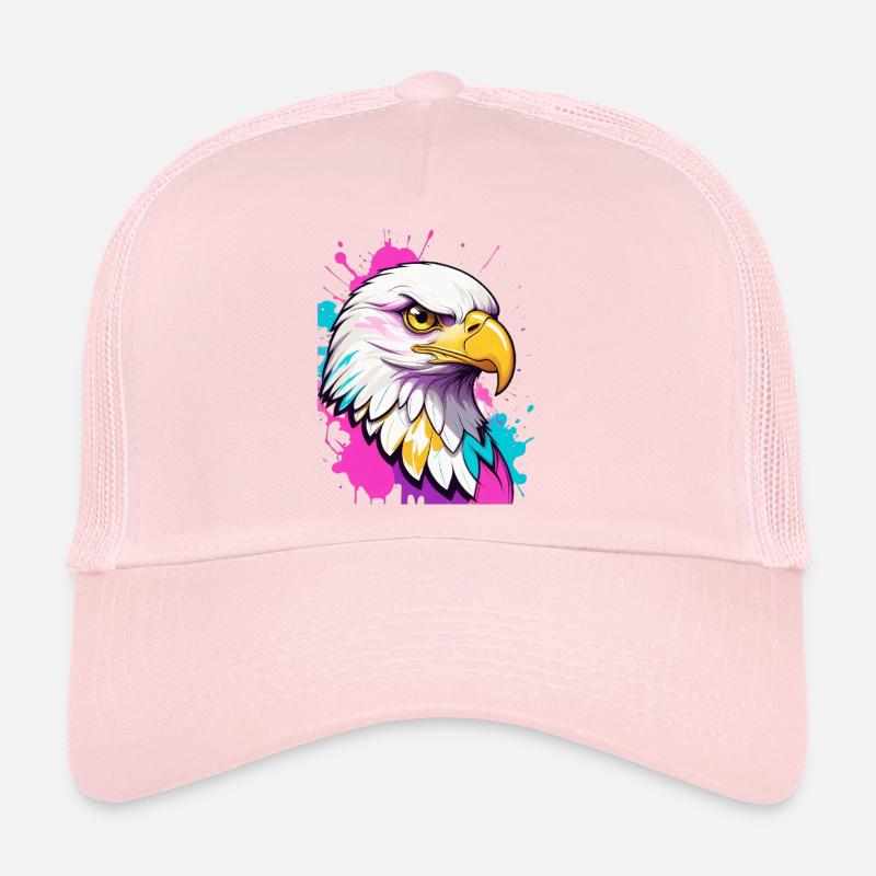 Buntes Adler-Graffiti Porträt Trucker Cap