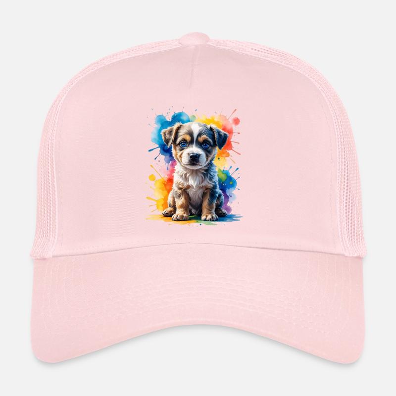 Chiot, Aquarelle, Couleur, Explosion Casquette trucker 