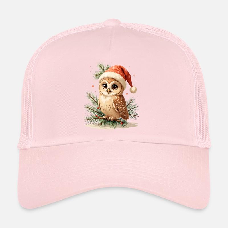 Hibou de Noël avec chapeau de Père Noël Casquette trucker 