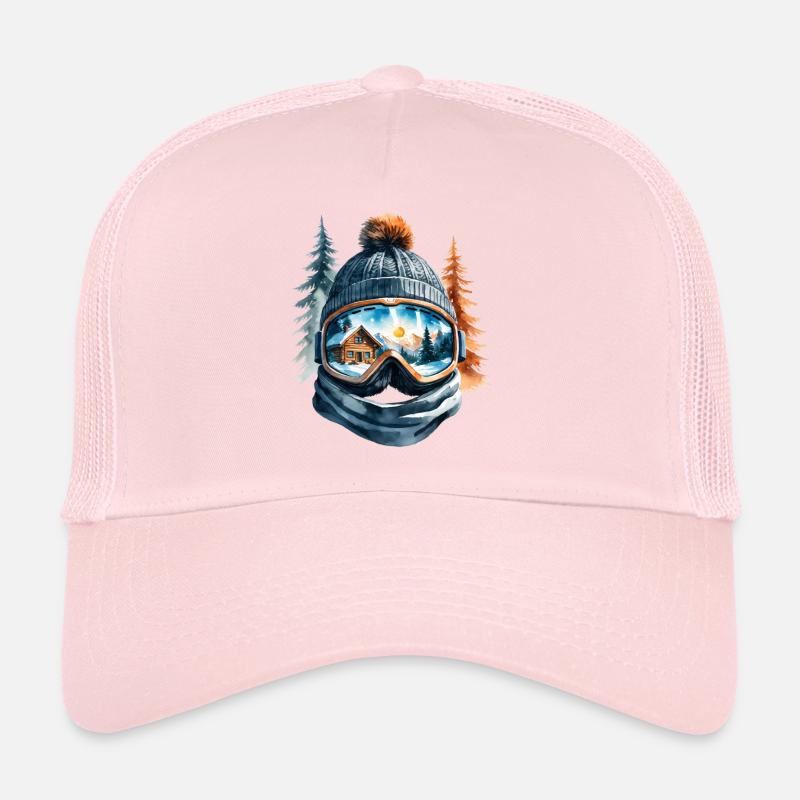 Winterlandschaft Spiegelung Goggles - Trucker Cap - Hellrosa