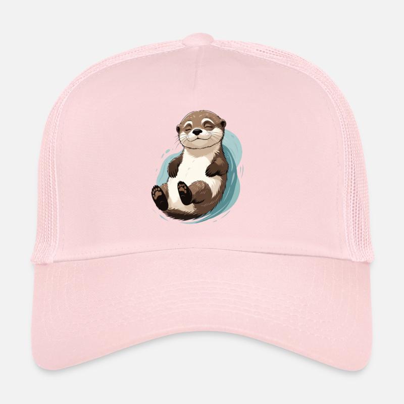Sourire satisfait de la loutre dans l’eau Casquette trucker 
